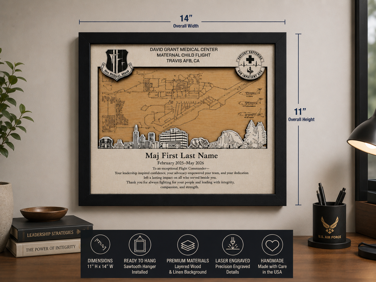 Custom Military Retirement & PCS Plaque – Personalized Layered Wood Tribute Frame