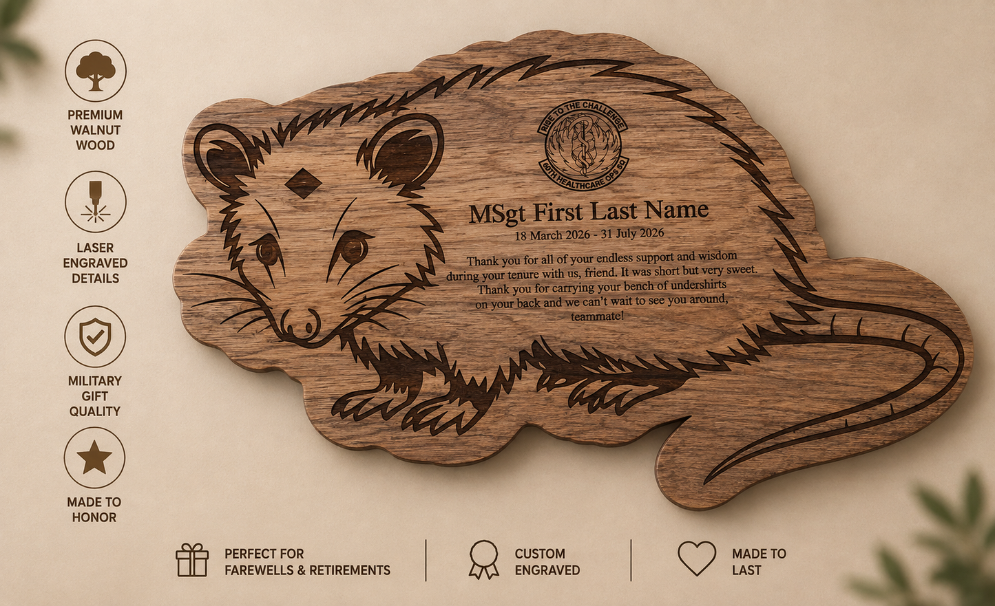 Custom Military Plaque | Personalized Service Award Gift
